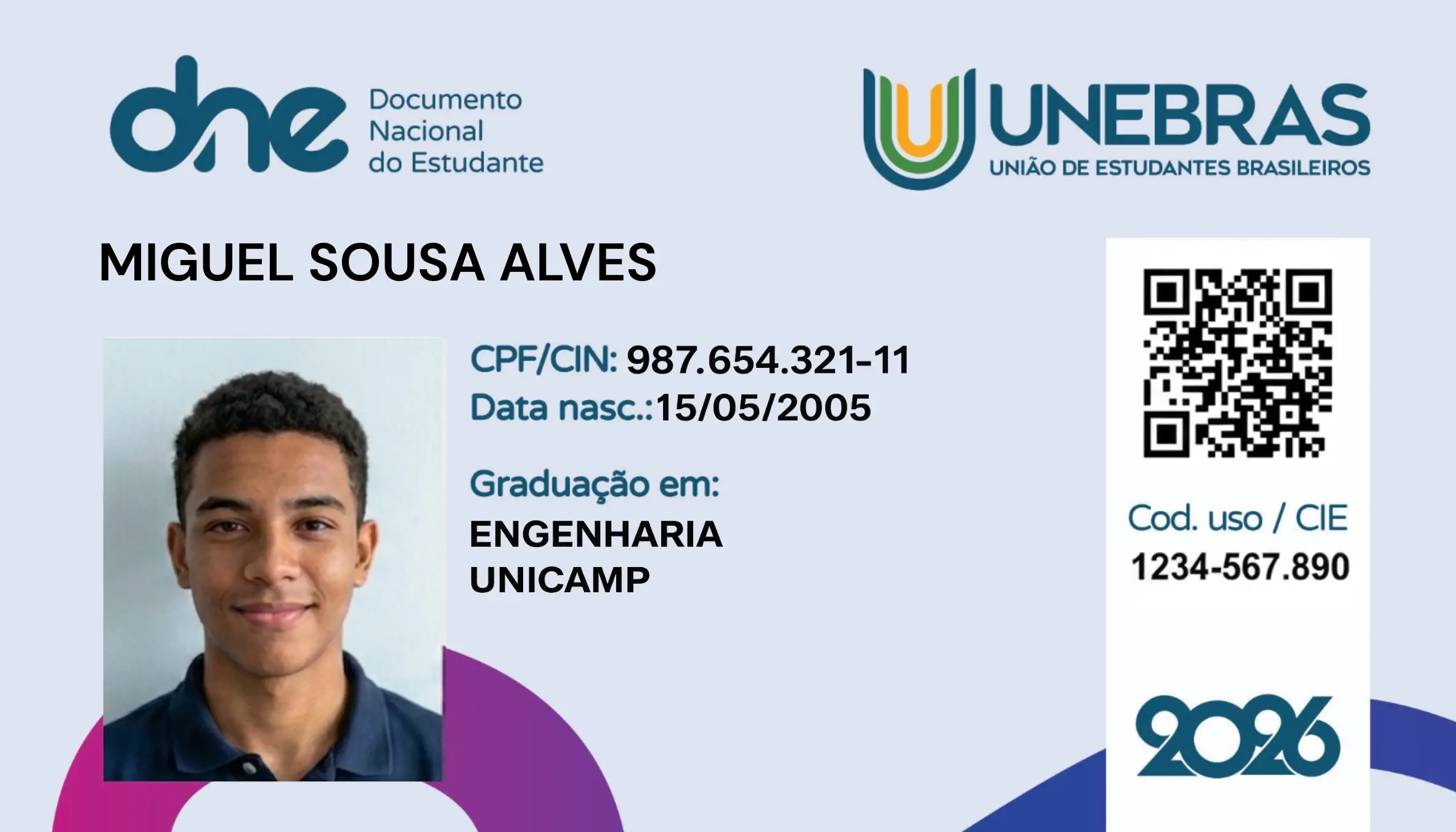 Carteira Nacional UNEBRAS física